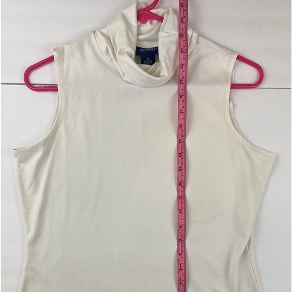 Hilliard & Hanson Cream Sleaveless Cowl Neck Top. Size Medium. Nylon & Spandex - Picture 9 of 9